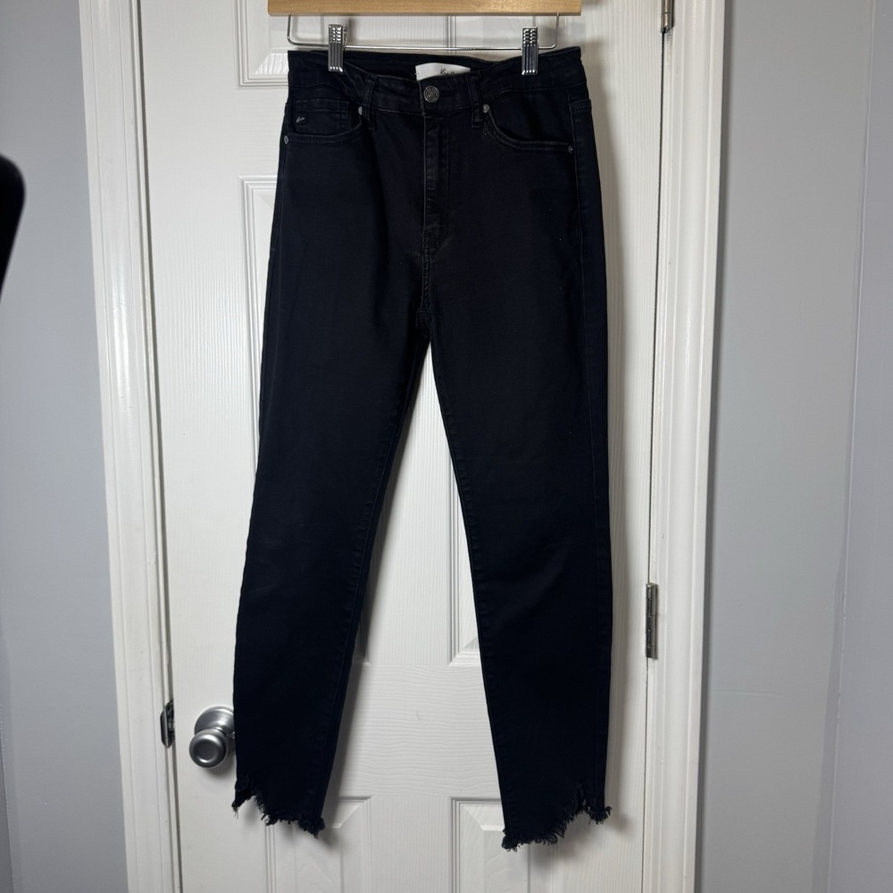 Kancan Black Ankle Skinny‎ Jeans Step Raw Hem Frayed Size 9/28